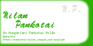 milan pankotai business card